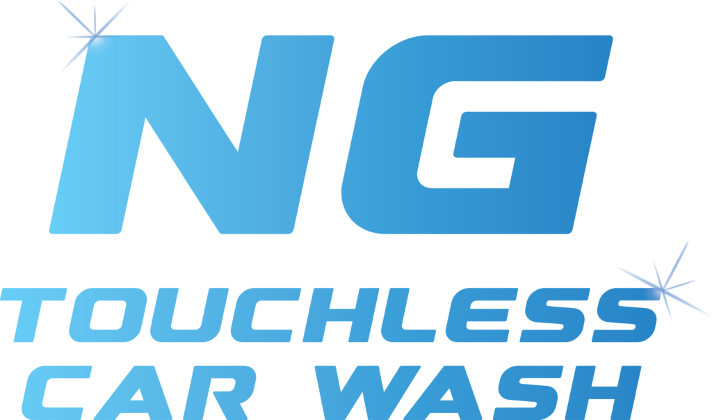 The NG Touchless Car Wash logo features a blue gradient design.